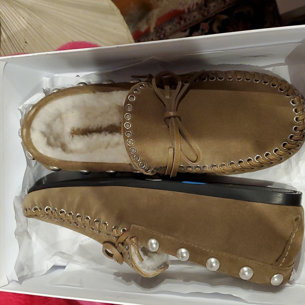 Isabel Marant Tan Suede Slippers